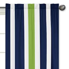Maybe you would like to learn more about one of these? Sweet Jojo Designs Striped Navy Blue Lime Green White Window Curtain Panel Pair Overstock 14521006