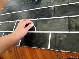 Clean the tile with a tub and tile spray and a scouring pad. Painted Subway Tile Backsplash Tutorial Reality Daydream