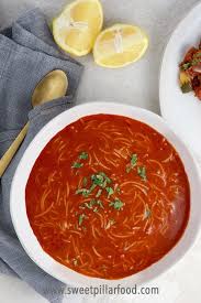 Tomato Noodle Soup With Parsley Sweet Pillar Food Recipe Bisque Soup Recipes Noodle Soup Food