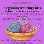 Beginner Knitting Class @ Monaca