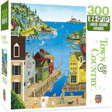 Completed puzzles measures 18 x 24 inches. Town Country A Walk On The Pier Large 300 Piece Ezgrip Jigsaw Puzzle By Art Poulin Hobby Town Town And Country Art And Hobby