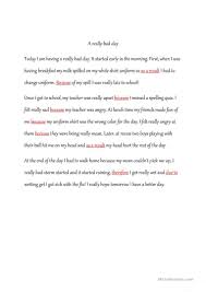 A Really Bad Day Cause And Effect Worksheet Free Esl Printable Worksheets Made By Teachers Cause And Effect Cause And Effect Worksheets Bad Day