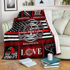 Sxchen blankets plush sofa bed throw blanket firefighter fire sign firemen 60x80. Thin Red Line Firefighter Fleece Blanket Fan Gift Idea For Fireman Perfect Ivy
