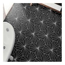 Black And White Lily Pad Tiles Lily Hex Hexagon Black 22 8cm X 19 8cm Wall Floor Tile Lily Pads Small Shower Room Hex Tiles Bathroom