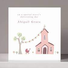 This is also something that the primary could do, and give to the children as a gift. Personalised Christening Card For Girl Or Boy By Molly Moo Designs Notonthehighstreet Com