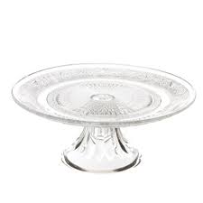 La bordure est ornée de coeur. Plat A Gateau Sur Pied Renaissance 29cm Transparent