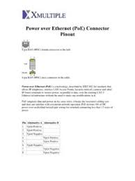 Power over ethernet, or poe, describes any of several standards or ad hoc systems that pass electric power along with data on twisted pair ethernet cabling. Power Over Ethernet Poe Connector Pinout Pinout Pdf4pro