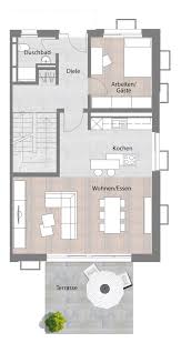 Doppelhaushalfte Typ B Erdgeschoss Mit Terrasse 73 60 M Haus Grundriss Doppelhaus Grundriss Reihenhaus Grundriss