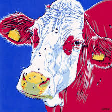Painting of cow with flowers on head. Cow Head Painting Colorful Original Art Cow Painting Kid Room Animal Decor Painting By Vitali Komarov Saatchi Art