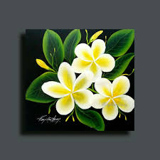 How To Paint Plumeria Check The Video On My Youtube Flower Painting Canvas Flower Art Painting Acrylic Painting Canvas