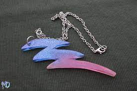 Pink Blue Lightning Bolt Necklace Lightning Bolt Necklace Blue Lightning Shop Necklaces