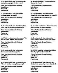 Notes for teachers and parents. Tales Of A Fourth Grade Nothing Battle Of The Books Trivia Questions