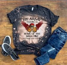 Hearsay Brewing Co, Mega Pint, Free Shipping, Plus Size, Coupon Code,  Bleached Tee, Short Sleeve Gifts for Her, Unisex Adult Clothing