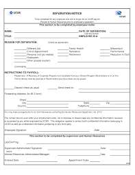 Template: Separation Notice Template Employee Form Pics Employment ...