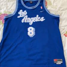 This jersey from bryant's rookie season is the lakers' classic blue alternate jersey, featuring a gold embroidered nba logo to celebrate the nba's 50th anniversary. Nike Other Vintage Lakers Kobe Bryant Jersey Blue Rare Poshmark
