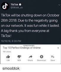Tiktok fans were losing it over a rumour that claimed the app was shutting in 2020. Tiktok Tiktok Will Be Shutting Down On October 26th 2018 Due To The Negativity Going On Our Network It Was Fun While It Lasted A Big Thank You From Everyone At Tiktok