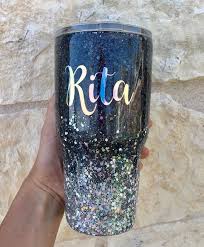 Black And Silver Ombre Tumbler Black To Silver Personalized Glitter Tumbler Etsy Glitter Tumbler Glitter Tumbler Cups Glitter Cups