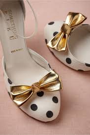 Gilt Shoe Bows Polka Dot Shoes Bow Shoes Bridal Shoes