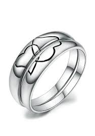Black And Silver Wedding Rings For Her Black Heart To Heart Wedding Rings For Couples Heart Wedding Rings Couple Wedding Rings Heart Wedding Rings Sets