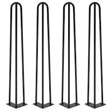 Jewett Cameron Lumber Heavy Duty 3 Rod Black Powder Coat Hairpin Legs Industrial Style Mid Century Modern Table Legs Set Of 4 Modern Table Legs Table Legs Mid Century Modern Table