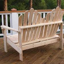 This 2 Seat Adirondack Style Outdoor Cedar Wood Garden Bench Would Be A Great Addition T Wooden Garden Benches Rustic Outdoor Furniture Garden Furniture Design