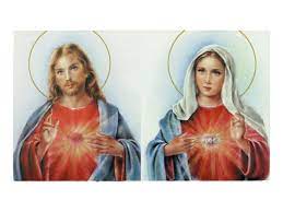 Residencia universitaria misioneras del sagrado corazón de jesús y de maría. Estampas Santoral Sagrado Corazon De Jesus Y Maria 10x6cm El Propagador Cristiano