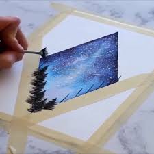 Video Watercolor And Liquid Acrylic Ink On Strathmore 400 Series Watercolor Night Sky Watercolor Art Diy Night Sky Art
