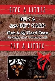 *up to 40% off example: Gift Cards What S New Marco S Coal Fired