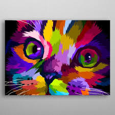Close Up Of Face Cute Cat Metal Poster Print Peri Priatna Displate In 2021 Pop Art Cat Pop Art Painting Pop Art Animals