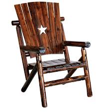 Leigh Country Char Log Star Cutout Patio Arm Chair Outdoor Rocking Chairs Patio Rocking Chairs Porch Rocker