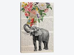 Check spelling or type a new query. Elephant With Flowers Prints Canvas Art By Aged Pixel Icanvas