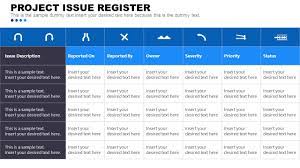 An issue log is used to track all issues. Project Issue Register Template Slidemodel