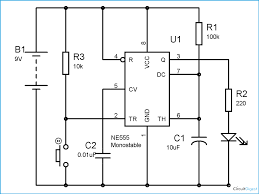 Simple Time Delay Circuit Diagram Using 555 Timer Circuit Diagram Electronics Circuit Timer