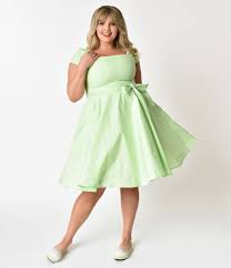 Plus Size Retro Style Lime Green Cap Sleeve Anna Swing Dress Plus Size Retro Dresses Swing Dress Plus Size Cocktail Dresses