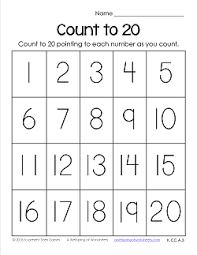 Count To 20 Chart Trace Numbers 1 20 Worksheets Samaria