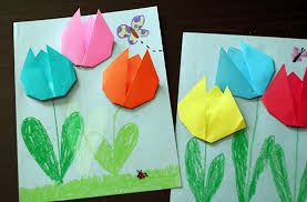 Now if you're using patterned paper and you want the finished pattern to. Create Springtime Art With Simple Origami Tulips Make And Takes