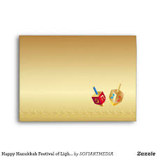 Happy Hanukkah Festival Of Lights Gold Envelope Zazzle Com In 2020 Letterpress Paper Festival Lights Happy Hanukkah