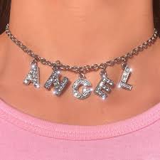Have some aesthetic pfps i did! Angel Big Letter Bling Bling 90s Aesthetic Tumblr Chain Necklace Women Choker Unif Bitch Daddy Night Club Cool Accessory Unisex Buy At The Price Of 11 88 In Aliexpress Com Imall Com