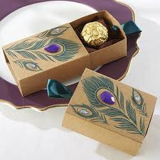 Jeweled Kraft Peacock Favor Boxes Wedding Favor Gift Boxes Wedding Candy Boxes Wedding Favor Boxes
