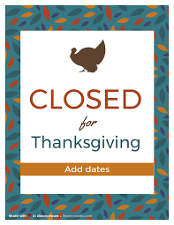 Keep Your Patrons Updated About Holiday Closings With This Thanksgiving Closing Sign Madeinlb In 2020 Closed For Thanksgiving Sign Thanksgiving Signs Holiday Clipart