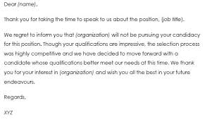 Job application rejection email template. 15 Job Rejection Letter Samples Examples How To Write
