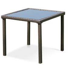 Brown Outdoor Square Wicker Rattan Garden Table Patio Furniture W Glass Top Brownoutdoorsquare Garden Table Dining Table Table