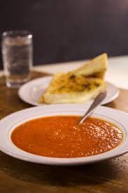 Spicy Tomato Soup And Garlic Bread Grilled Cheese Sandwiches Grilled Cheese Soup And Salad Grilled Cheese Sandwich
