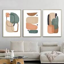 Abstract Set Of 3 Wall Art Modern Poster Abstract Shapes Midcentury Art Interior Decor Abstract Print Digital Download Trio Art Prints 24x36 Green Art Abstract Modern Living Room Art Geometric Wall Art