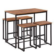 simple eucalyptus pattern 87cm high bar table and chair set of 5 100 x 60 x 87cm walmart com bar table table and chair sets wood bar table