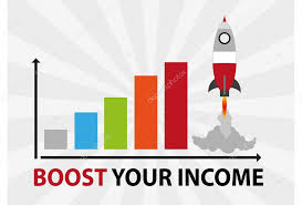 Rocket Chart Boost Your Income Stock Vector Gojak 76222603