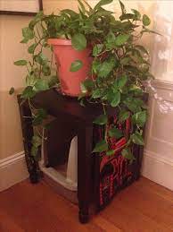 Hidden Litter Box Bought A 10 Ikea Lack Table Then Got Four Furniture Feet From Home Depot Spray Hiding Cat Litter Box Litter Box Furniture Cat Litter Box