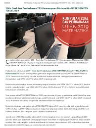 Check spelling or type a new query. 100 Soal Dan Pembahasan Tps Kemampuan Matematika Utbk Sbmptn Tahun 2019 Defantri Com