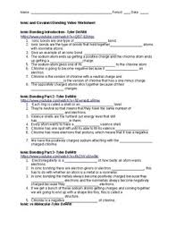 Quickly memorize the terms, phrases and much more. Ionic And Covalent Bonding Video Worksheet By Karen Burris Tpt