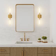 Modern 2 Light Gold Vanity Sconce